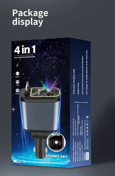 Encendedor Multifunción 4 en 1 con Luz Ambiental Cielo Estrellado y Cargador para Auto - Image 14