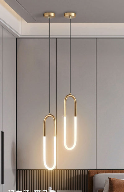 Lámpara Colgante U Minimalista Nórdica para Mesita de Noche - Image 9