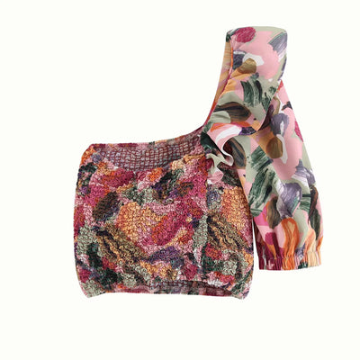 Blusa Asimétrica Estampada Fina para Verano - Image 6