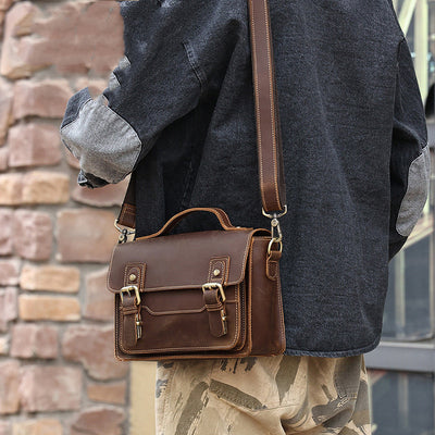 Bolso Bandolera Cuero Crazy Horse Estilo Retro Casual - Image 11