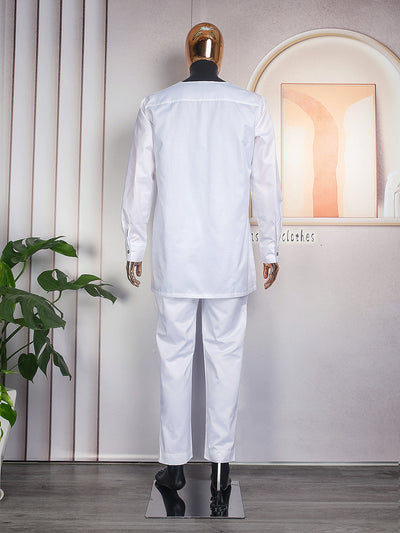 Conjunto de 3 Piezas Africano: Túnica, Pantalón y Accesorios Bordados - Image 22
