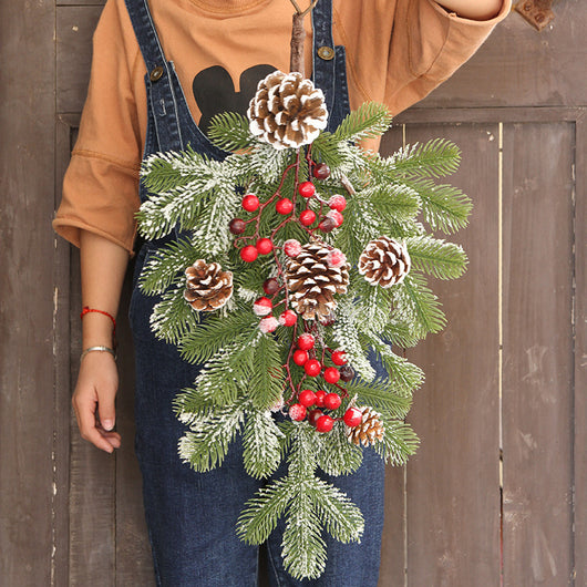 Árbol Navideño Invertido de Piña de Pino Americano para Colgar - Image 8