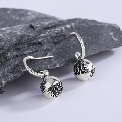 Aretes de Plata 925 Diseño Esfera de Deseos con Circonita
