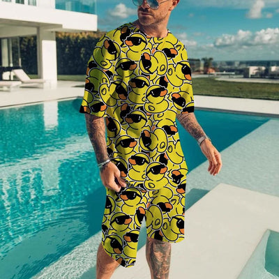 Conjunto de Shorts Casuales para Hombre con Estampado Digital 3D - Image 8