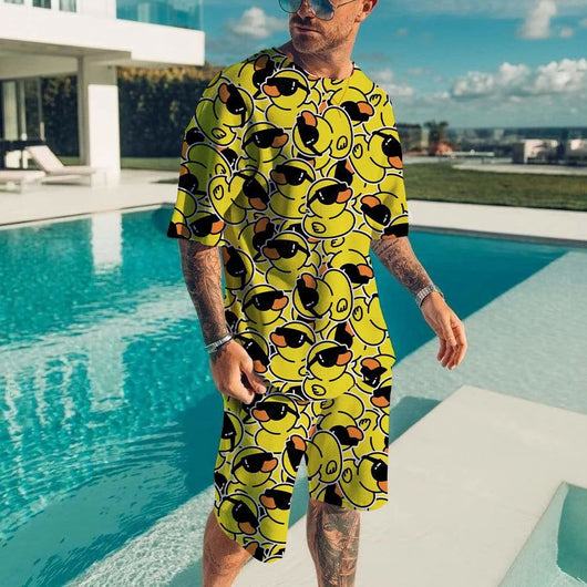 Conjunto de Shorts Casuales para Hombre con Estampado Digital 3D - Image 8