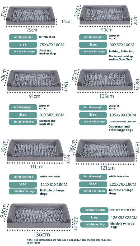 Sofá Cama Desmontable para Mascotas con Terciopelo Embossed y Espuma - Image 11
