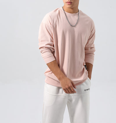 Sudadera Deportiva Jacquard con Rayas, Corte Relajado y Hombros Caídos - Image 7