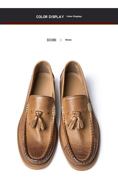 Zapatos de Cuero Genuino Estilo Inglés Transpirables para Hombre - Image 17