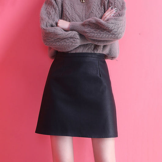 Falda de Cuero Negro Cintura Alta Efecto Reductor - Invierno - Image 15