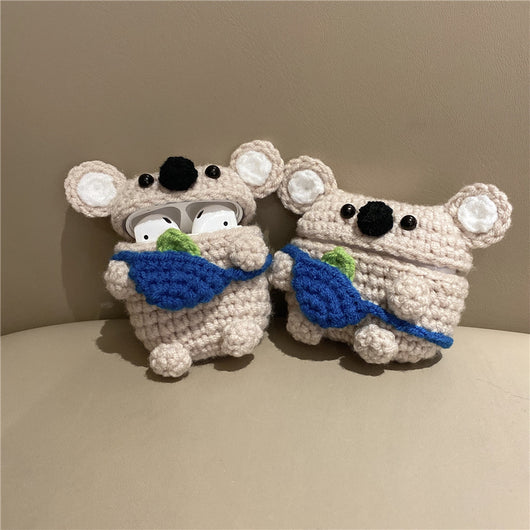 Mochila Tejida Artesanal con Diseño Koala y Funda para Auriculares - Image 10