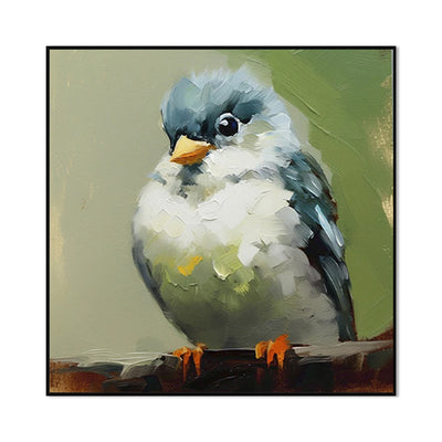 Cuadro Abstracto Moderno Pájaros Kawaii - Pintura al Óleo Artesanal para Sala y Habitación Infantil - Image 6