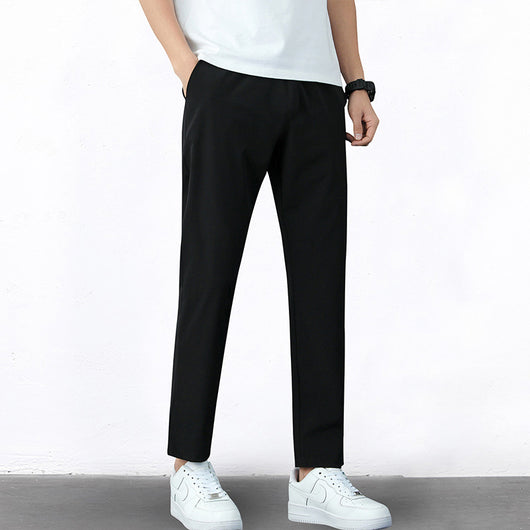 Pantalones Casuales Micro-elásticos Slim Ajustados Nueve Puntos para Niños - Image 7