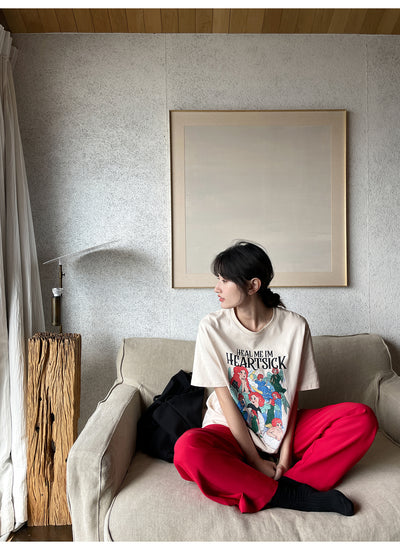 Playera Estampada Suelta y Ajustada para Mujer - Cuello Redondo Manga Corta - Image 23