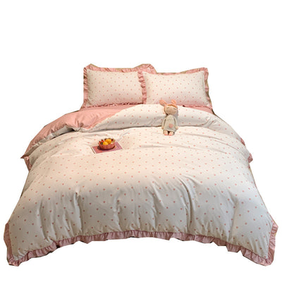 Juego de Cama Princesa de Tres Piezas con Motivo de Corazones para Niñas - Image 4