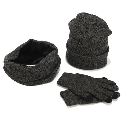 Conjunto Tejido Variegado de Gorro, Bufanda y Guantes de Lana Gruesa - Image 3
