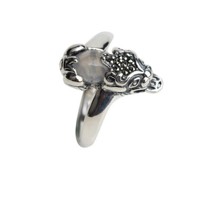 Anillo Vintage Granate Rojo en Ágata Calcedonia para Hombre y Mujer - Image 15