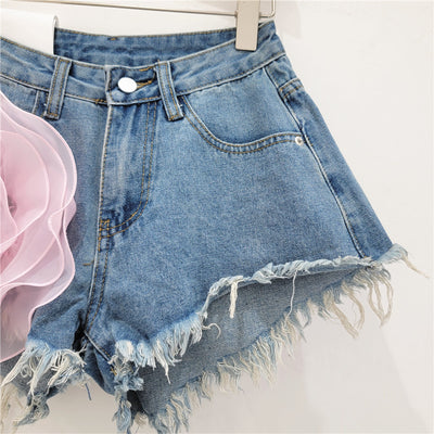 Shorts de Mezclilla con Flores Tridimensionales para Mujer - Image 4