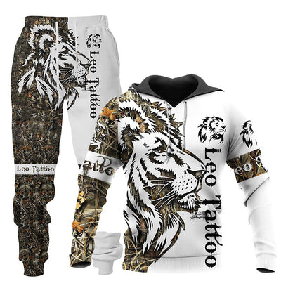 tracksuit, tracksuit, white, brown, green, sporty, casual - Image 2