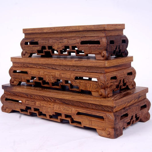 Base de Mesa Cuadrada en Palo de Rosa para Artesanías y Adornos - Image 6