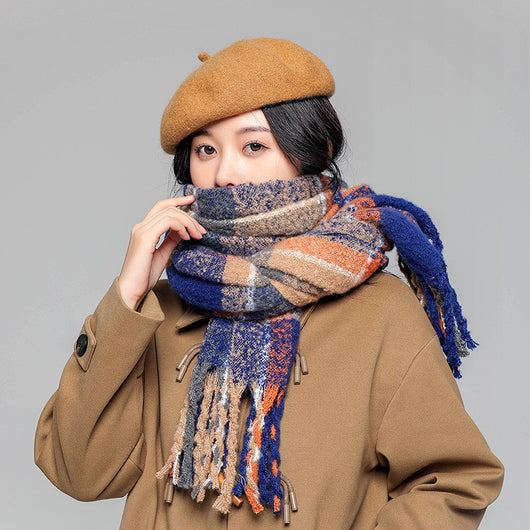 Bufanda Vintage Japonesa a Cuadros con Lazos