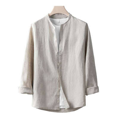 Camisa de Lino Casual Holgada para Hombre - Manga Larga Estilo Retro - Image 5
