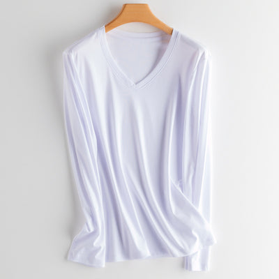 Camiseta Básica de Cuello Redondo Manga Larga Otoño - Image 19