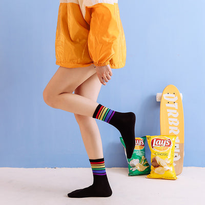 Calcetines Arcoíris de Algodón para Mujer - Tubo Alto - Image 13