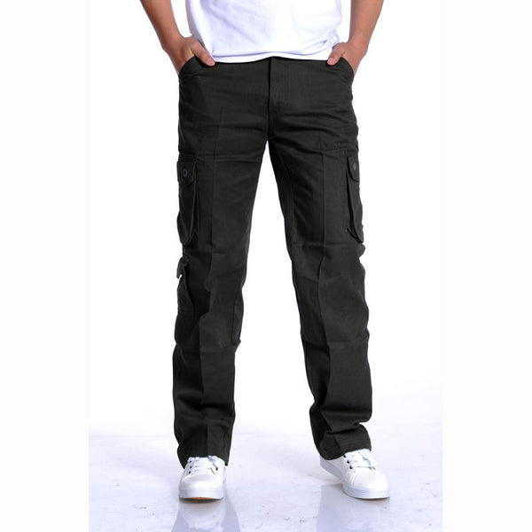 Pantalones Deportivos Casuales Holgados con Múltiples Bolsillos para Hombre