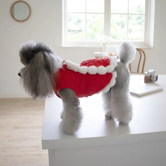 Abrigo Navideño para Mascotas con Cuello Acolchado y Nudo Chino - Image 2