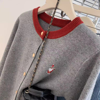 Suéter Base Navideño Rojo en Cashmere Tejido para Invierno - Image 6