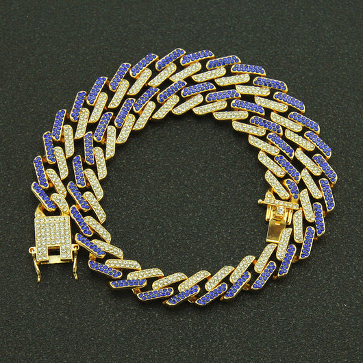 Collar Cadena Cubana Cuadrada con Diamantes Geométricos para Hombre - Image 7