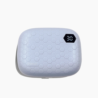 Pearl white automatic ultrasonic cleaning machine with honeycomb texture and digital display for invisible glasses. - Image 7