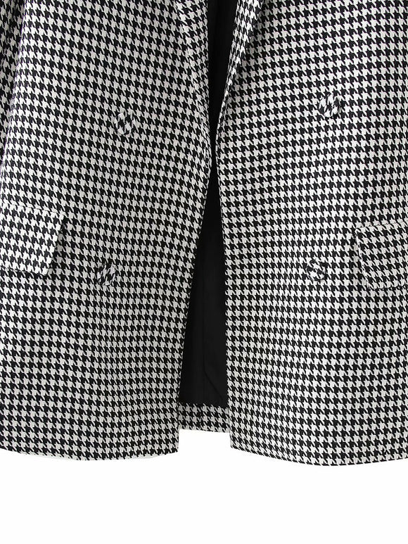 Blazer Retro Cuadros Doble Botonadura Estilo Europeo y Americano