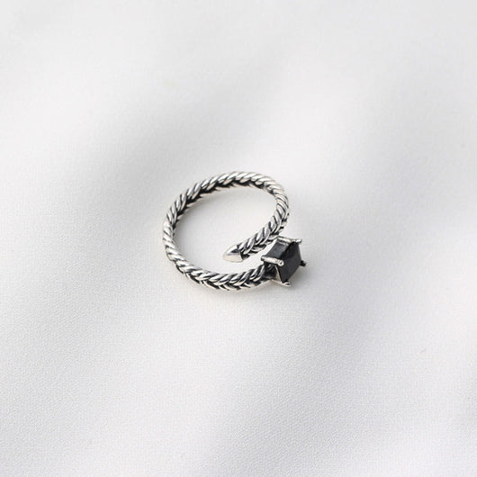 Anillo de Plata Zirconia para Dedo Índice Estilo Coreano - Image 8