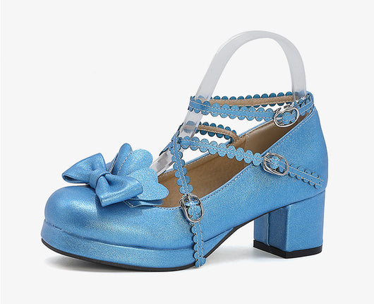 Zapatos Plataforma para Mujer con Moño y Tacón Grueso - Image 9