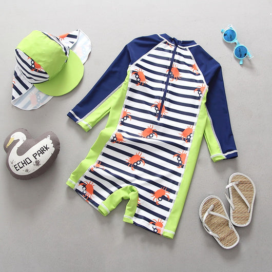 Traje de Baño Niño Rayas Azul Marino - Conjunto Surf