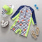 Traje de Baño Niño Rayas Azul Marino - Conjunto Surf