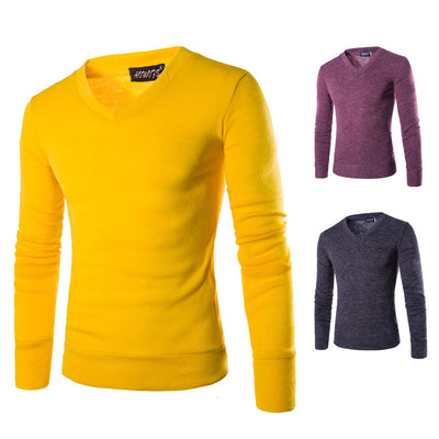 Suéter V-Neck de Felpa de Conejo para Hombre - Diseño Liso Tendencia - Image 7