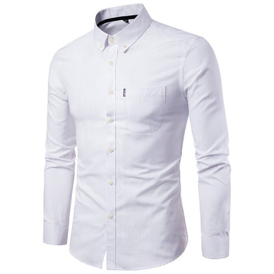 Camisa Slim Fit Coreana de Manga Larga para Hombre