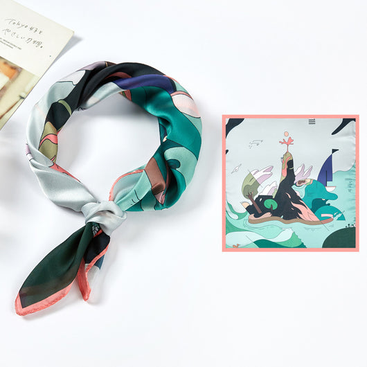 Pañuelo de Seda Satinada Estampado - Image 11