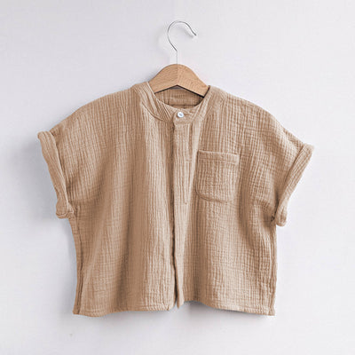 Camisa de Gasa Doble Capa para Niño - Top Casual de Manga Corta - Image 8