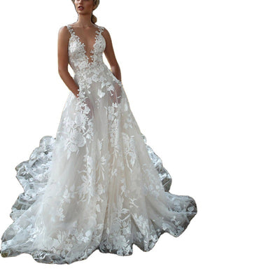 Vestido de Novia Elegante con Tirantes Sexy para Ceremonia y Recepción - Image 3