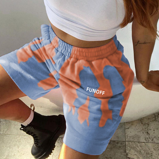 Shorts Tie-Dye Cintura Alta Elástica Holgada - Image 12