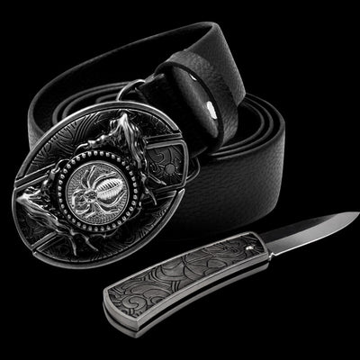 Cinturón de Cuero con Cuchillo Integrado y Hebilla de Seguridad - Image 19