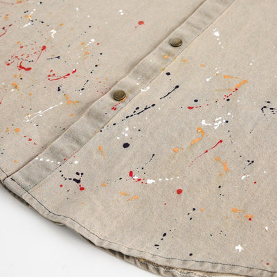 Camisa Denim Holgada con Efecto Tinta Splash - Image 10