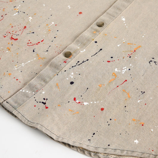 Camisa Denim Holgada con Efecto Tinta Splash - Image 10