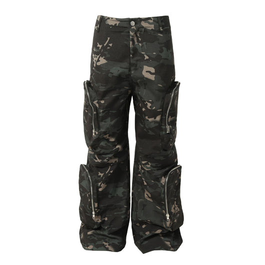 Pantalón Cargo Estilo Militar Amekaji con Múltiples Bolsillos y Corte Recto - Image 2