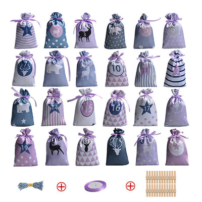 Set de Bolsas de Regalo Calendario Navideño en Satén - Image 7