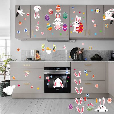 Adhesivos Decorativos de Pascua para Pared y Piso - Conejos y Huevos Coloridos - Image 5