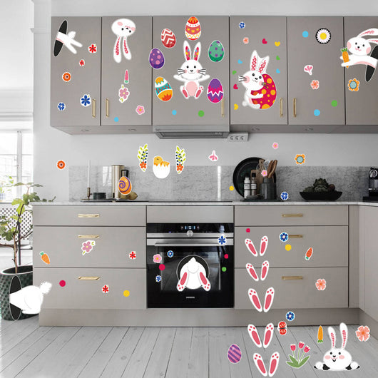 Adhesivos Decorativos de Pascua para Pared y Piso - Conejos y Huevos Coloridos - Image 5
